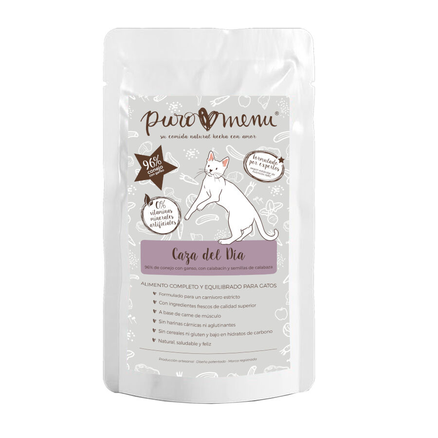 100 g Puro Menu Caza del D&iacute;a Conejo con Ganso sobre para gatos, , large Imagen numero 1