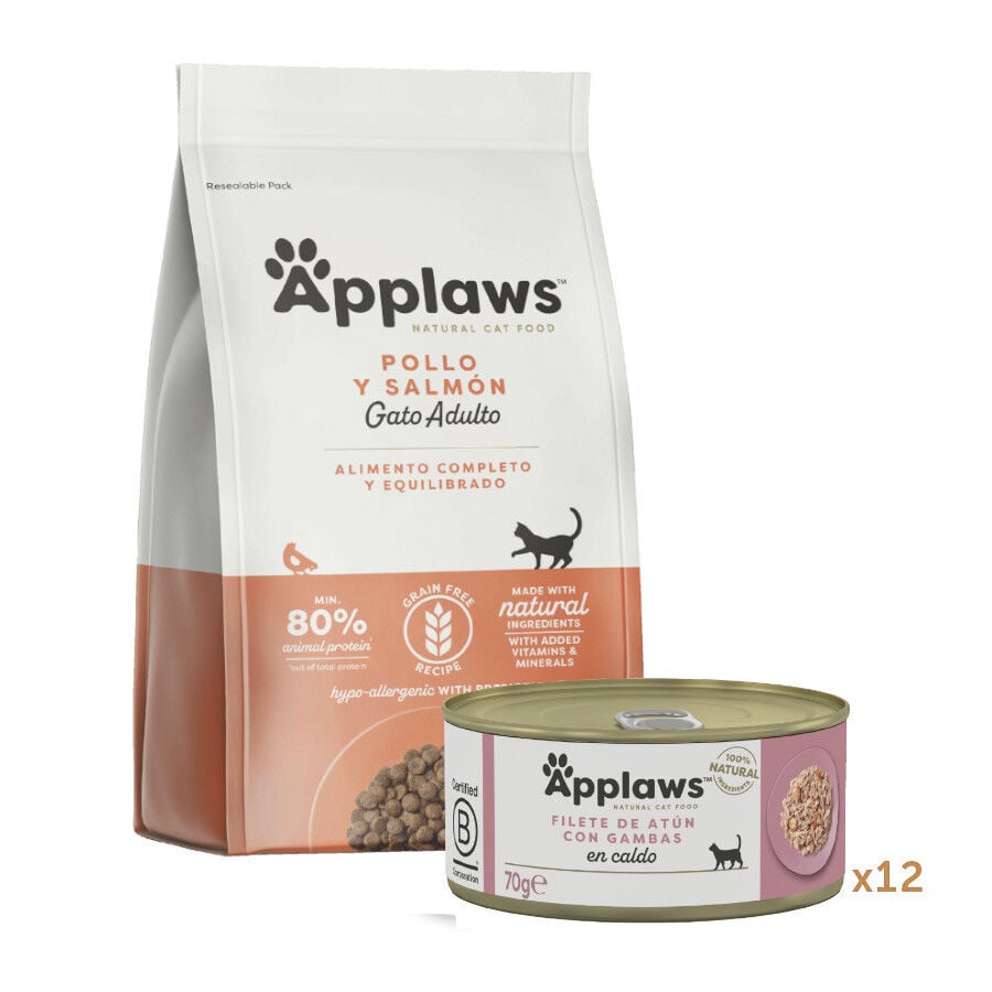 7.5 kg + 12 latas x 70 g Pack comida gato grain free Applaws, , large Imagen numero 1