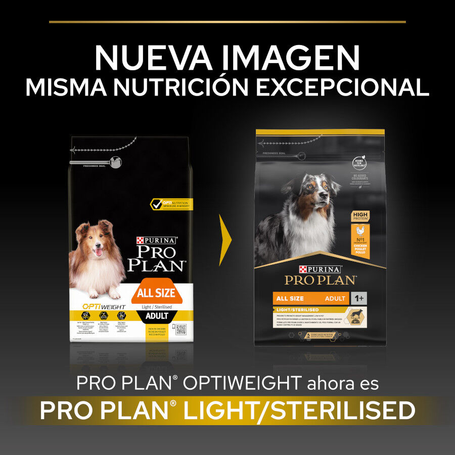 14 kg Pro Plan Adult Light/Sterilised Pollo pienso para perros, , large indicador imagen numero 2