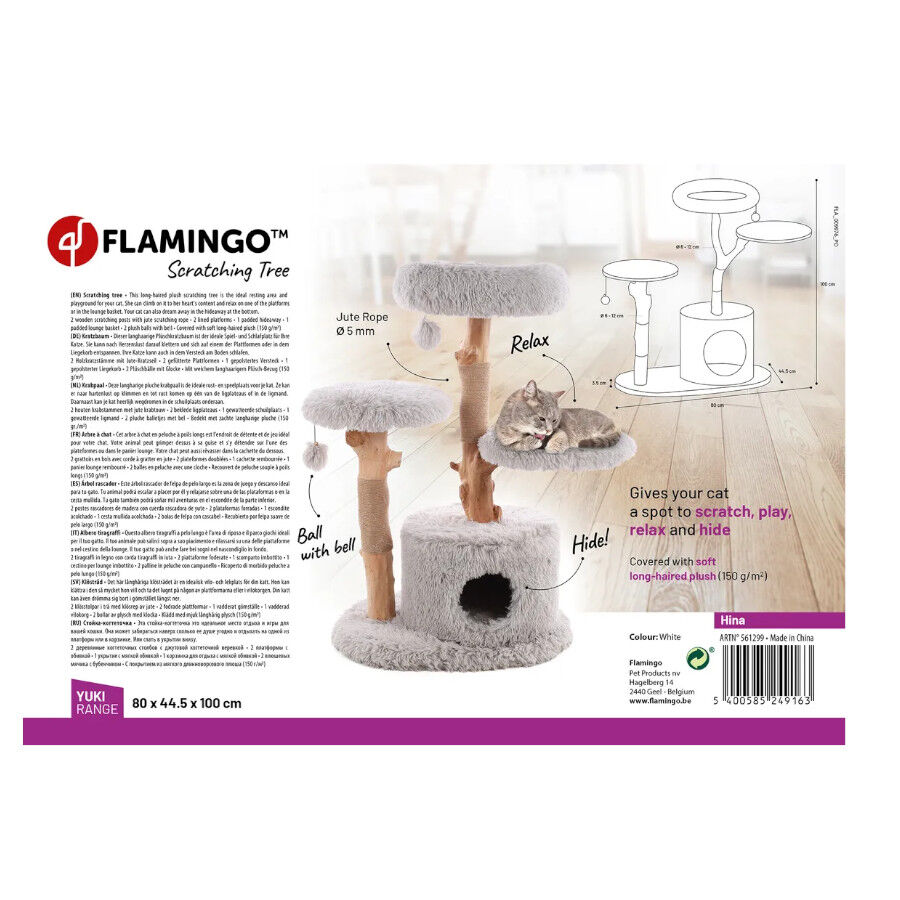 Flamingo Hina &Aacute;rbol Rascador con 3 pisos para gatos, , large indicador imagen numero 2