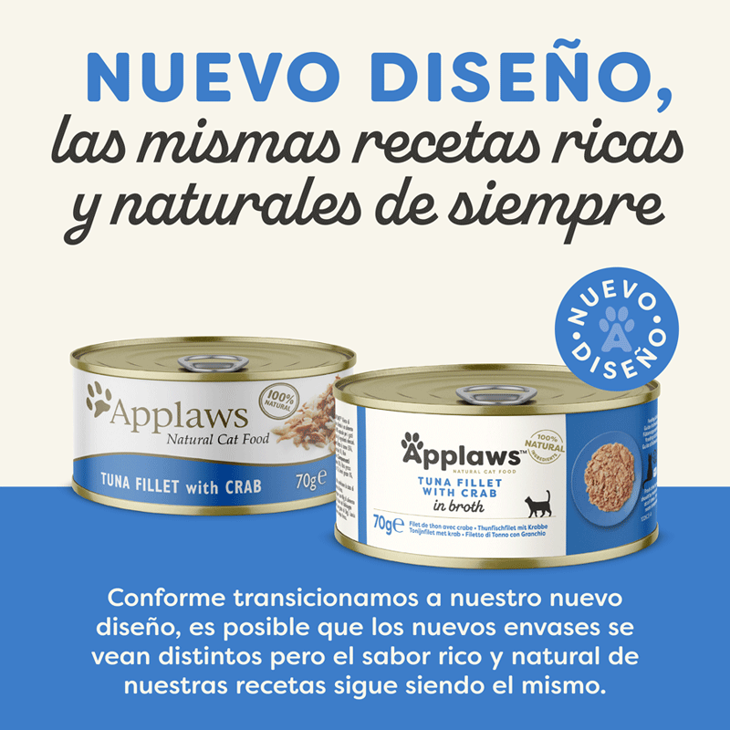 70 g Applaws At&uacute;n y Cangrejo lata para gatos, , large indicador imagen numero 2