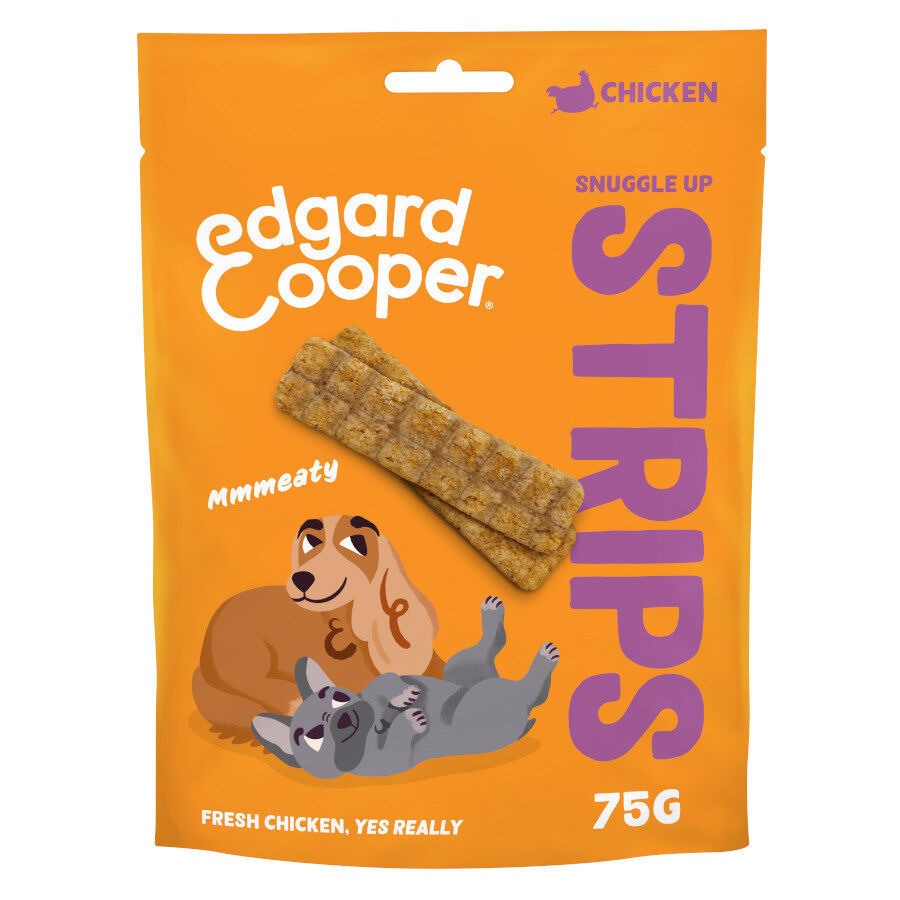 75 g Edgard & Cooper Tiras de Pollo snack para perros, , large Imagen numero 1