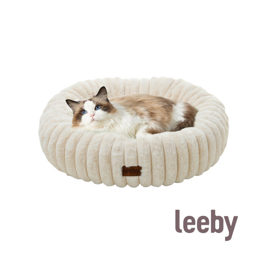 Leeby Sof&aacute; Donut Corduroy Crema para gatos, , large Imagen numero 2