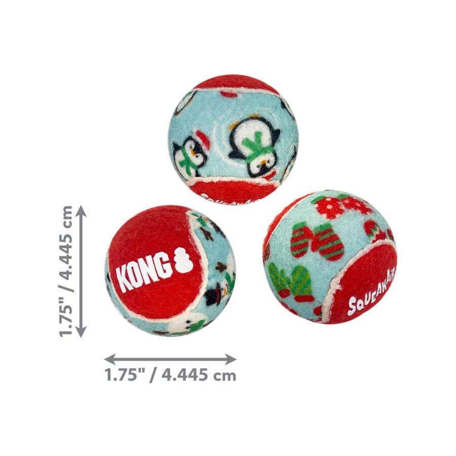 Kong Holiday Squeakair Pelota de tenis para perros &ndash; pack 6, , large indicador imagen numero 1
