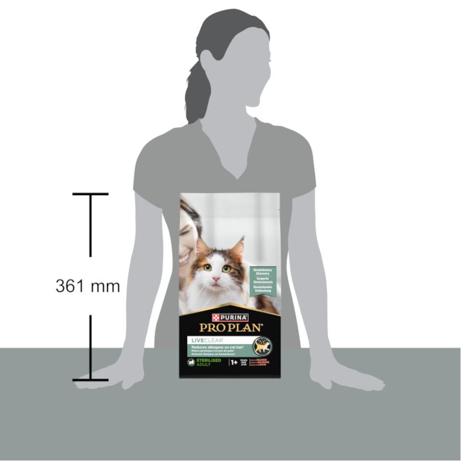 1.4 kg Pro Plan LiveClear Sterilised Adult Salm&oacute;n pienso para gatos, , large indicador imagen numero 2