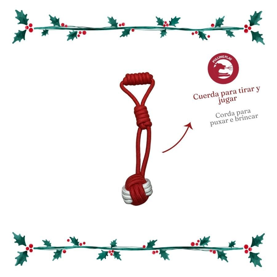 Wonder Christmas Pelota con Cuerda Juguete para perros, , large Imagen numero 4