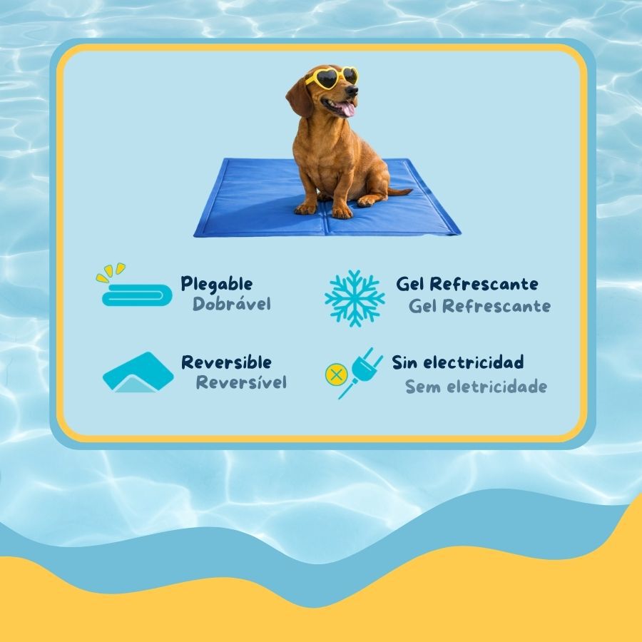 Summer Vibes Manta Refrescante Azul para perros, , large indicador imagen numero 3