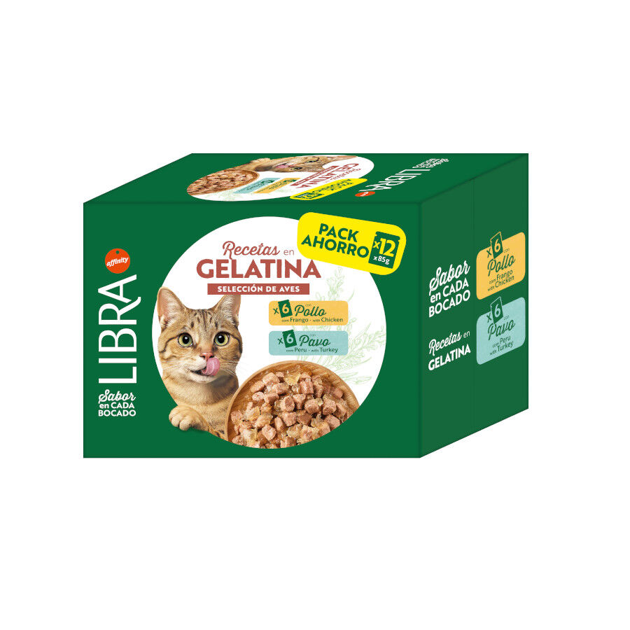 12 sobres x 85 g Libra Pollo y Pavo Gelatina para gatos, , large Imagen numero 1