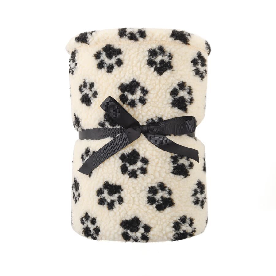 Leeby Manta de Lana con Estampado de Huellas para perros, , large indicador imagen numero 2