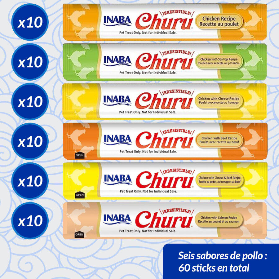 60 sobres x 14 g Churu Variedades de Pollo Snack L&iacute;quido para gatos, , large indicador imagen numero 7