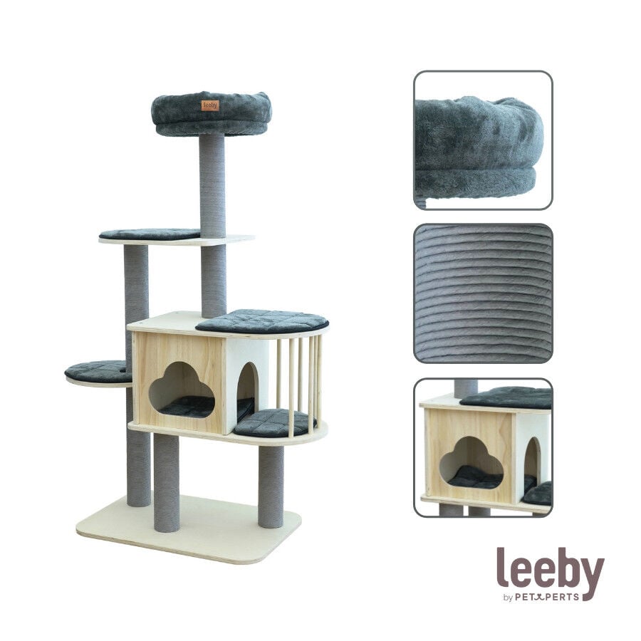 Leeby Cloud Collection torre rascador multiplataforma con cama nido para gatos, , large Imagen numero 5