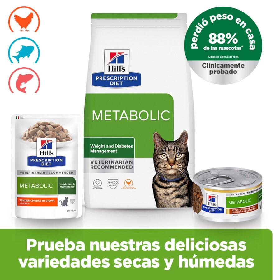 12 sobres x 85 g Hill's Prescription Diet Metabolic Feline pouches para gato , , large indicador imagen numero 15