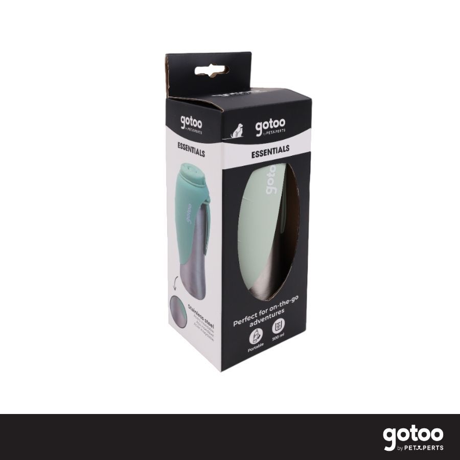 Gotoo Botella Bebedero Port&aacute;til de Acero Inoxidable Verde para perros, , large indicador imagen numero 6