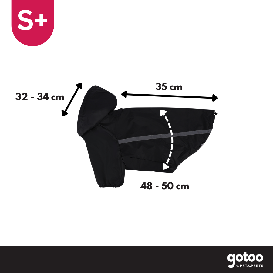 Gotoo Abrigo Impermeable Reflectante Negro para perros, , large indicador imagen numero 4