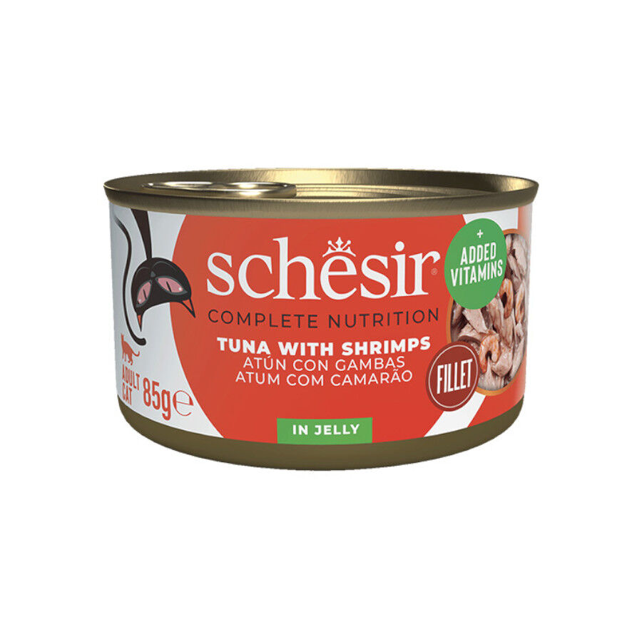 85 g Schesir Adult At&uacute;n y Gambas lata para gatos, , large Imagen numero 1