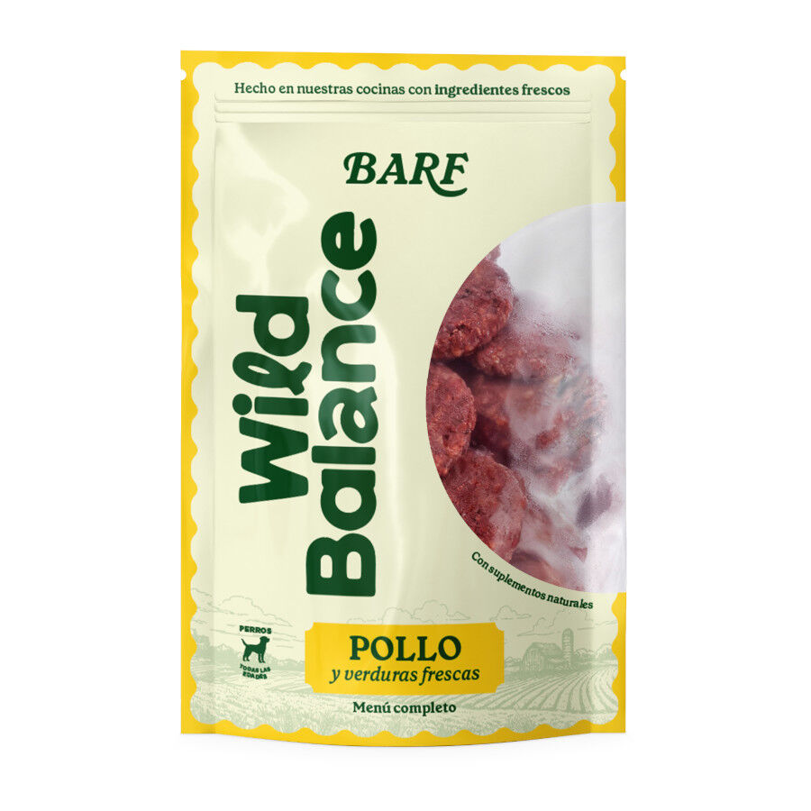 1 kg Wild Balance Men&uacute; Barf pollo y verduras comida congelada para perros, , large indicador imagen numero 1