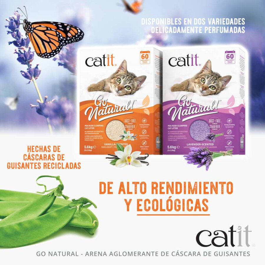 Catit Go Natura! Arena C&aacute;scara Guisante Lavanda para gatos, , large indicador imagen numero 4