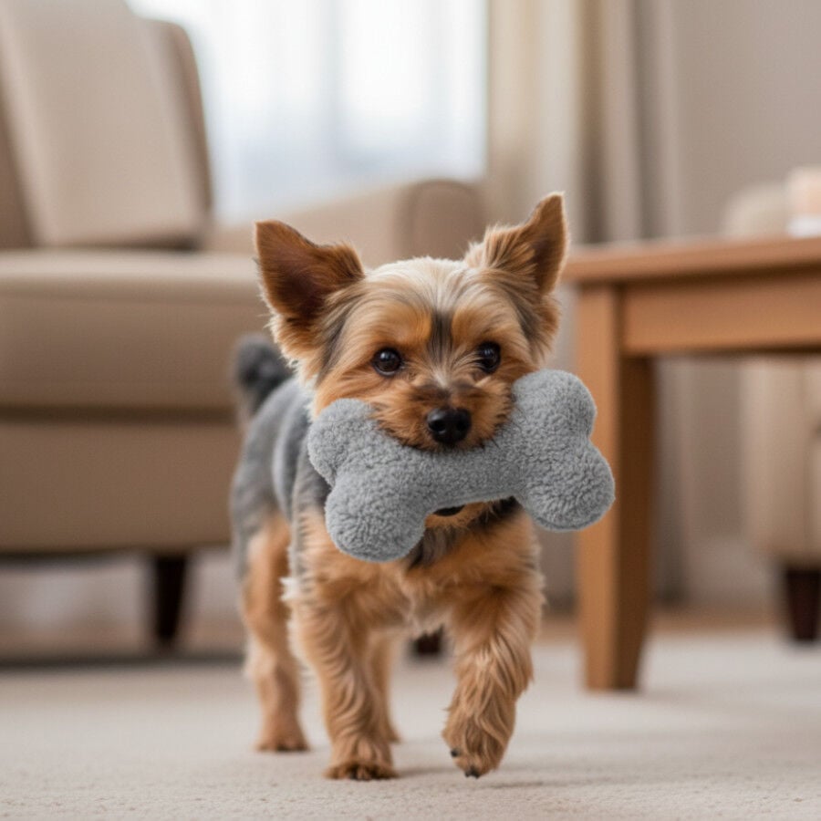 Tootoy! Hueso de Peluche con Sonido Gris para perros , , large Imagen numero 1