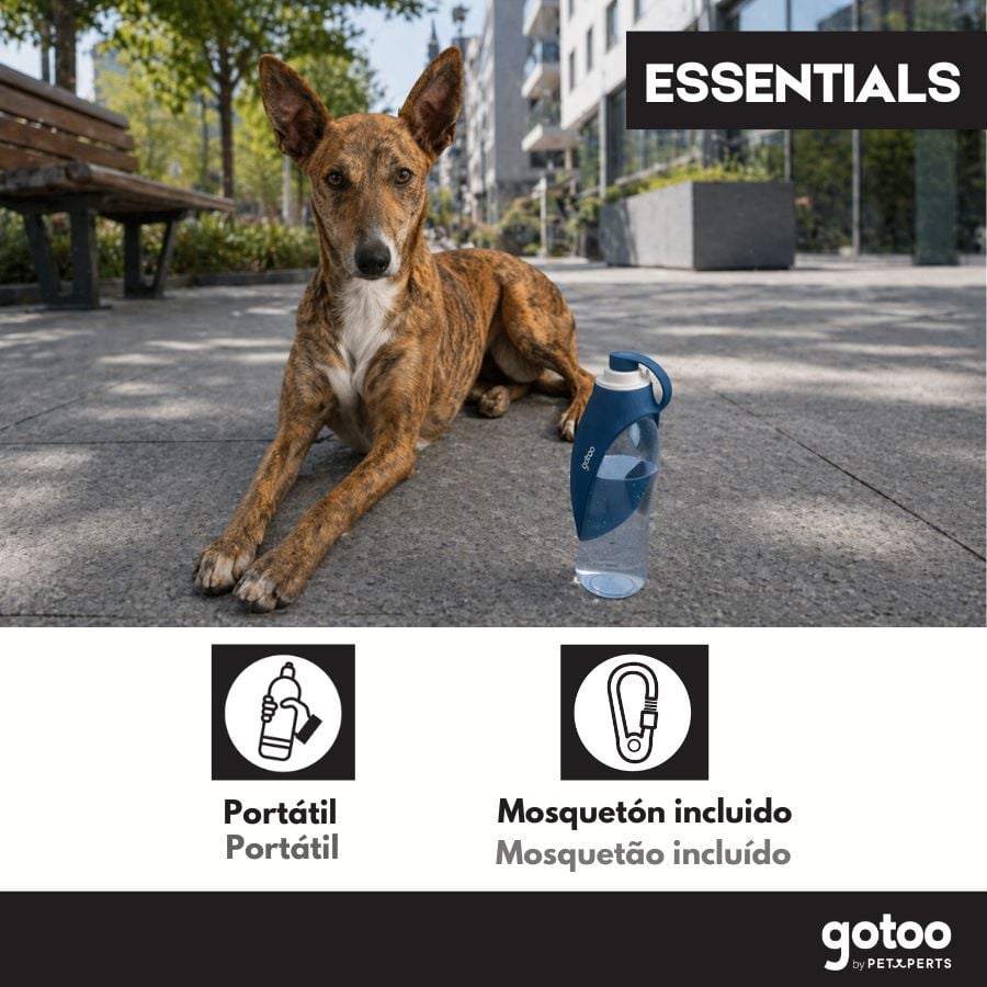 Gotoo Botella Bebedero Port&aacute;til de Silicona Azul para perros y gatos, , large indicador imagen numero 5