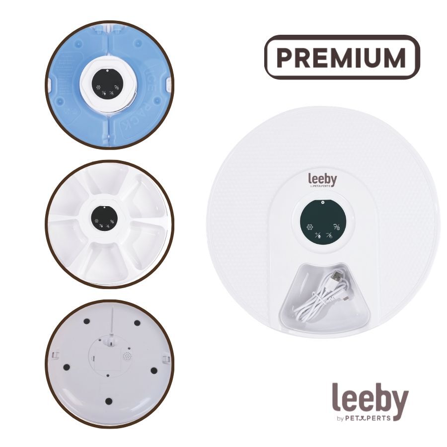 Leeby Comedero Autom&aacute;tico Programable Circular para perros y gatos, , large indicador imagen numero 3