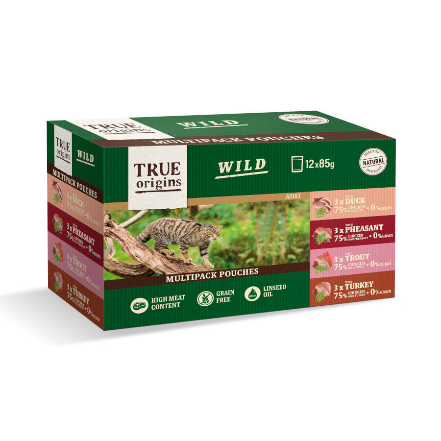 12 sobres x 85 g True Origins Wild Pouches Filete en Salsa para gatos, , large Imagen numero 1