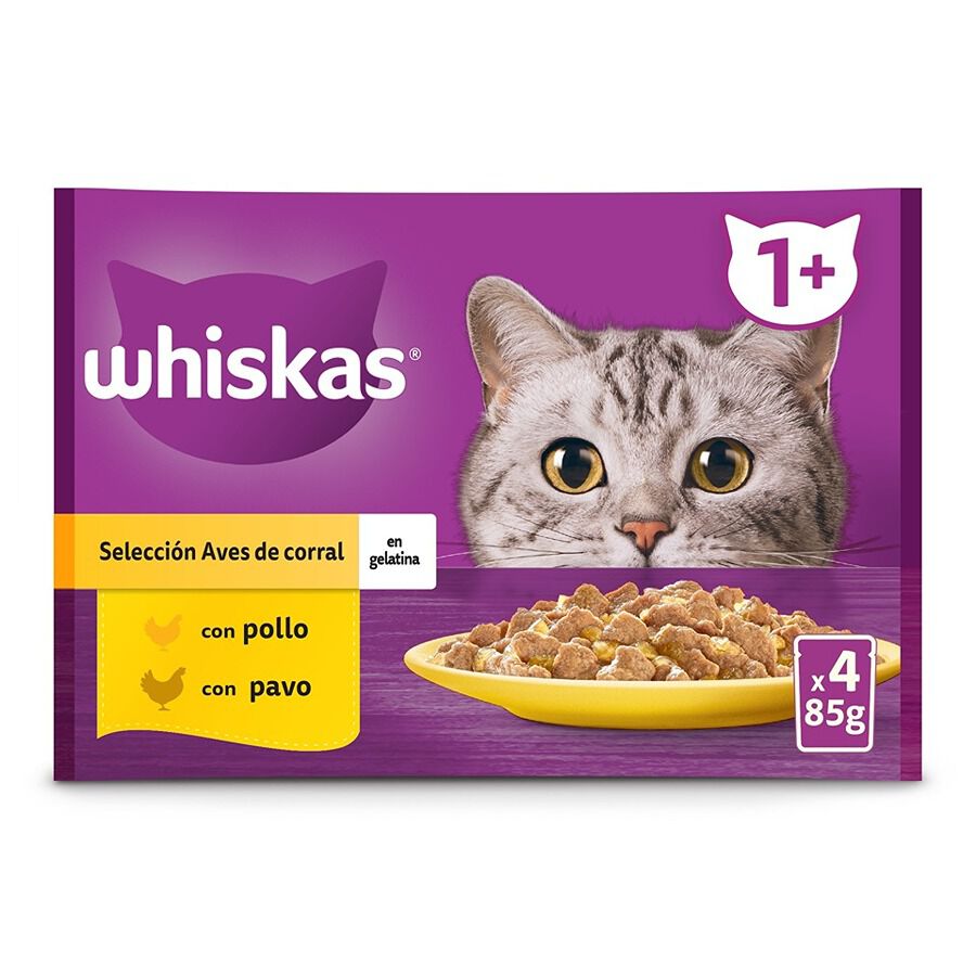 Whiskas Selecci&oacute;n Aves Gelatina en Bolsita para Gatos Adultos