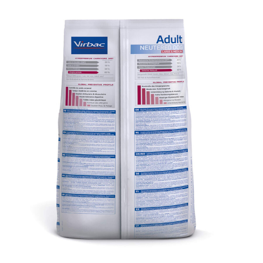 7 kg  Virbac Veterinary HPM Adult Neutered Large y Medium pienso para perros, , large indicador imagen numero 2