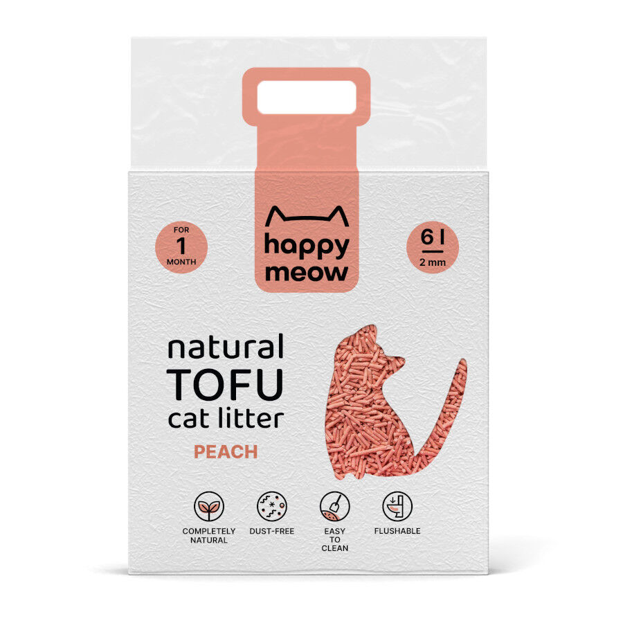 Happy Meow Arena Natural Tofu Melocot&oacute;n para gatos