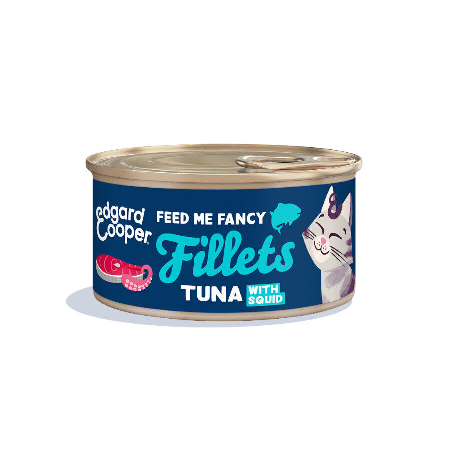 70 g Edgard & Cooper Filetes de At&uacute;n y Calamar lata para gatos, , large Imagen numero 1