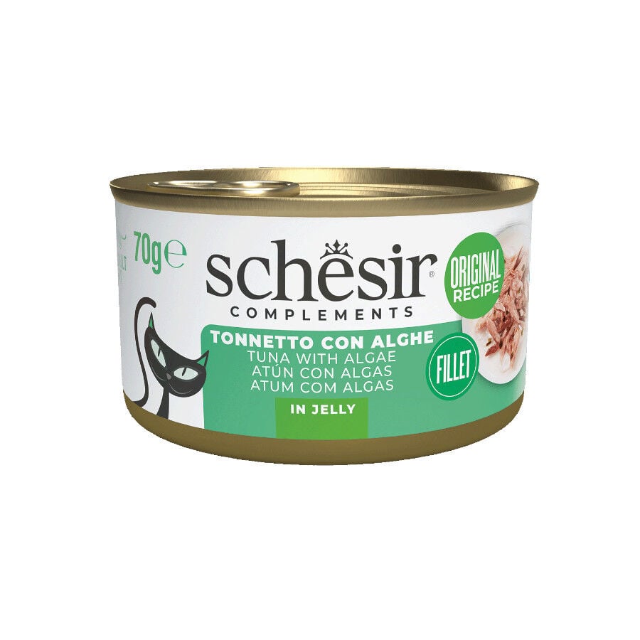 Schesir At&uacute;n con Algas en Gelatina lata para gatos&nbsp;