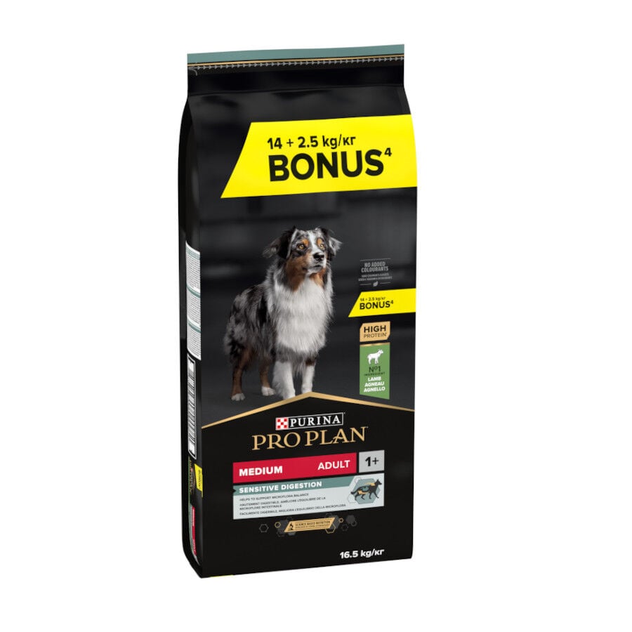 16.5 kg (14 + 2.5 kg &iexcl;gratis!) Pro Plan Adult Medium Digesti&oacute;n Cordero pienso para perros, , large indicador imagen numero 1