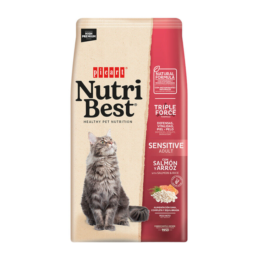 2 kg Nutribest Adult Sensitive Salm&oacute;n y Arroz pienso para gatos, , large Imagen numero 1