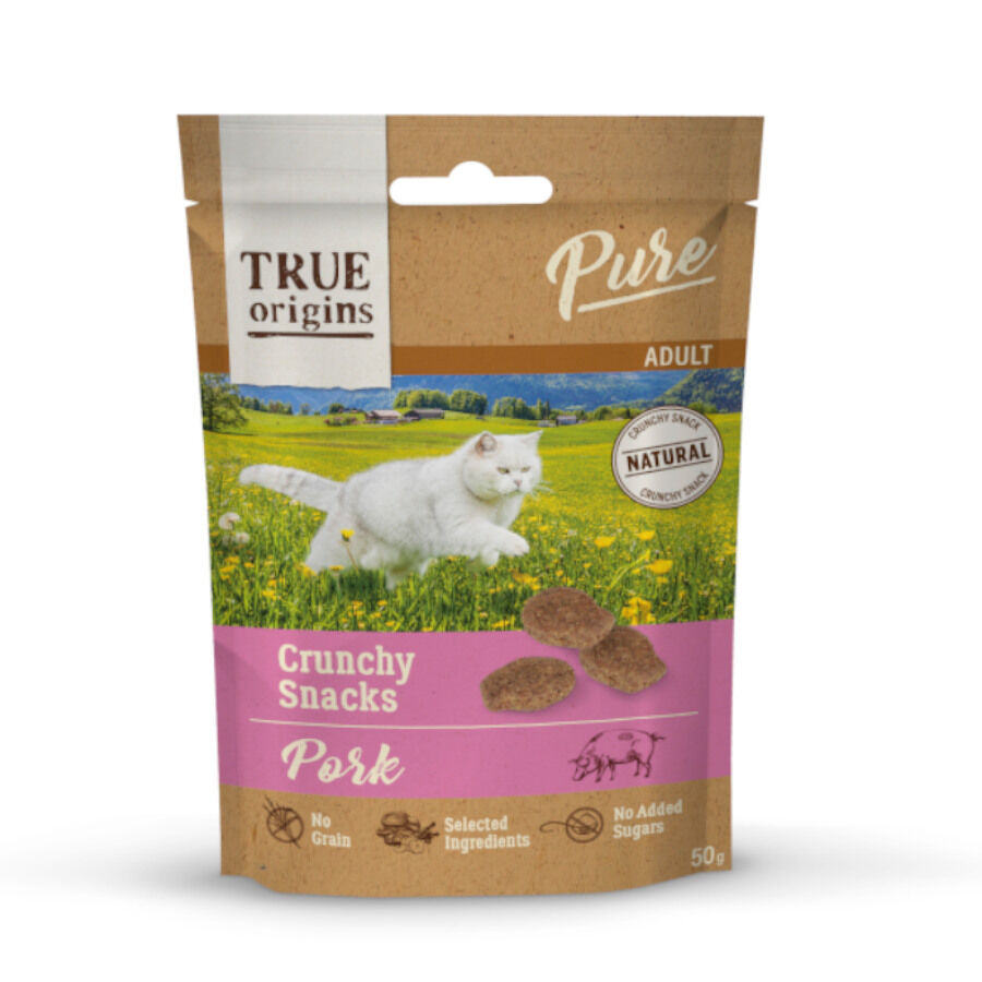 50 g True Origins Pure Bocaditos Adult Crunchy de Cerdo para gatos, , large Imagen numero 1