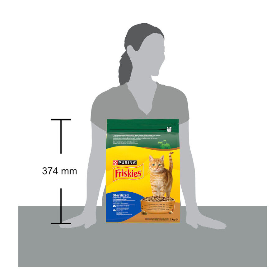3 kg Friskies Sterilized Pollo y Pavo con Verduras pienso para gatos, , large indicador imagen numero 7