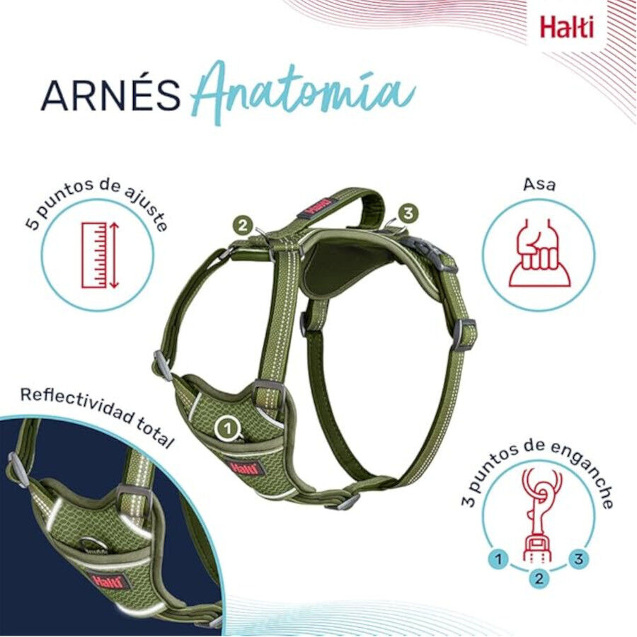 Halti arn&eacute;s anat&oacute;mico con asa verde para perros, , large Imagen numero 3