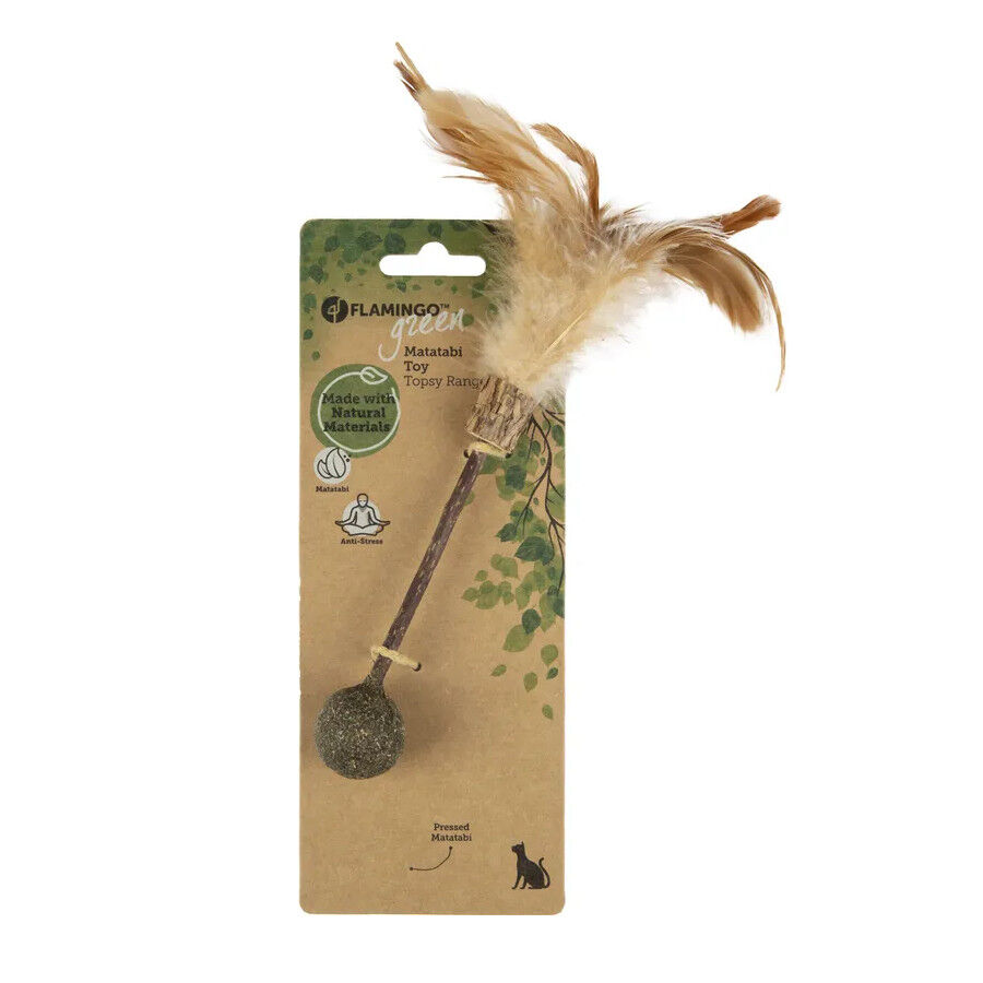 Flamingo Palo de Madera con Pelota Matatabi para gatos, , large indicador imagen numero 2
