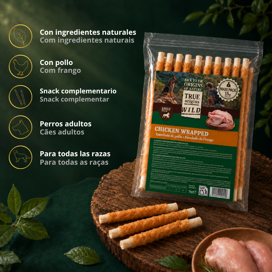 1.5 kg True Origins Wild Sticks de Pollo Enrollado Snack para perros, , large indicador imagen numero 3