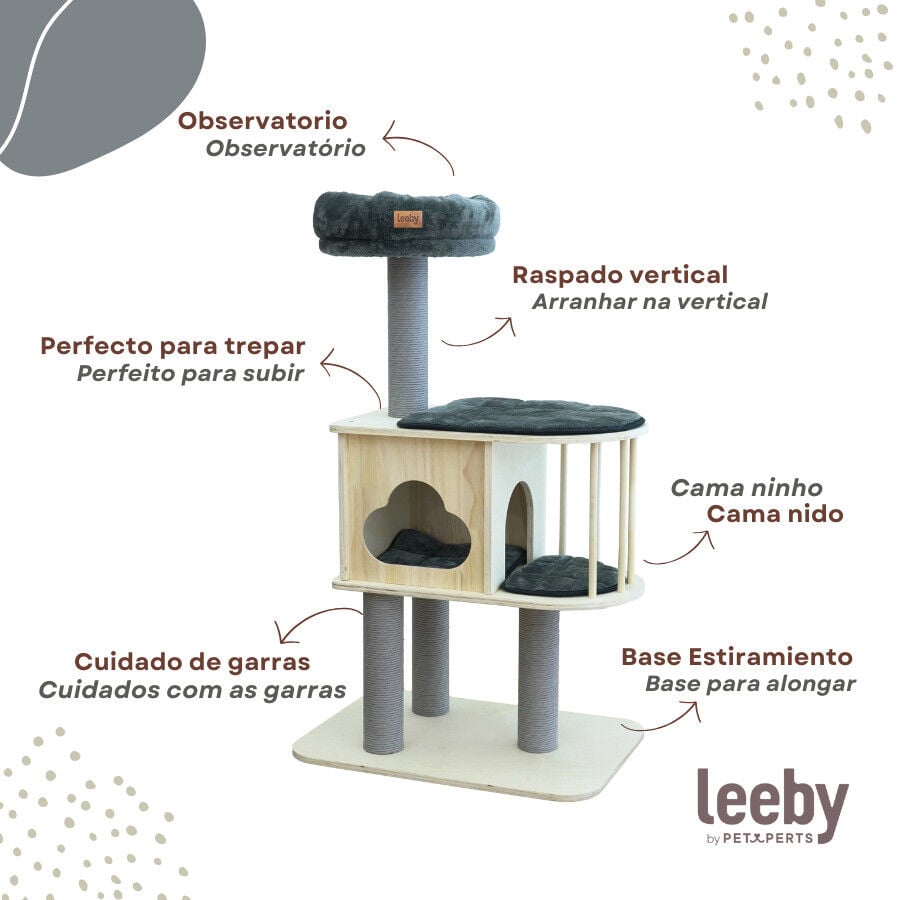 Leeby Cloud Collection torre rascador con cama nido para gatos, , large indicador imagen numero 3