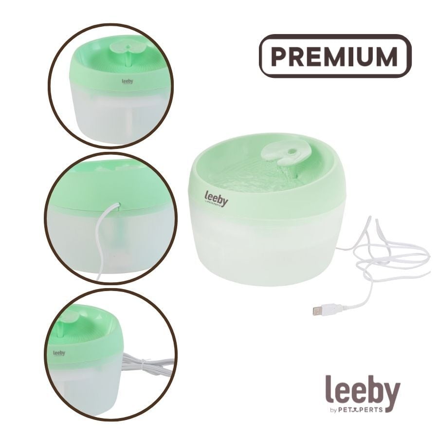 Leeby Fuente de Agua Verde para perros y gatos, , large indicador imagen numero 3
