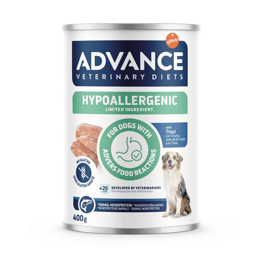 400 g Advance Veterinary Diets Hypoalelergenic Limited Ingredient Trucha Comida H&uacute;meda para perros, , large Imagen numero 1