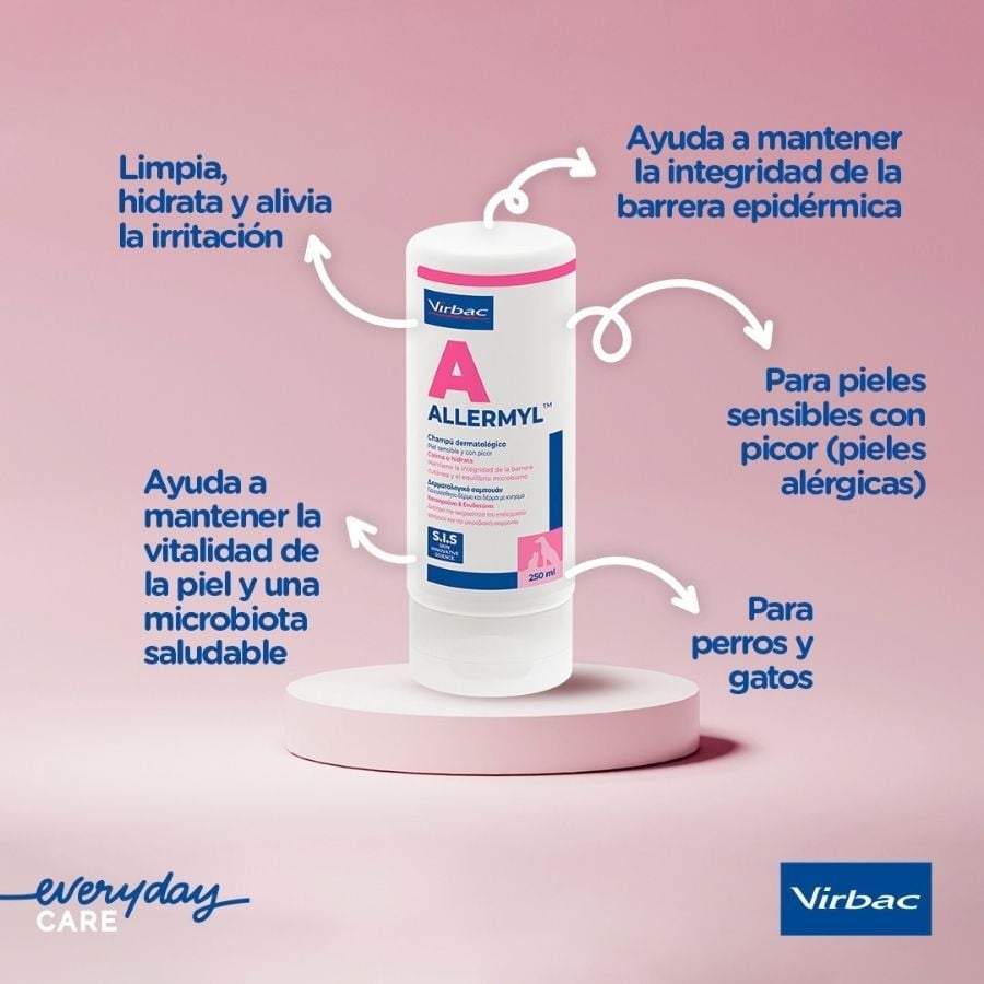 Virbac Allermyl Champ&uacute; dermatol&oacute;gico para piel sensible de perros y gatos, , large indicador imagen numero 6