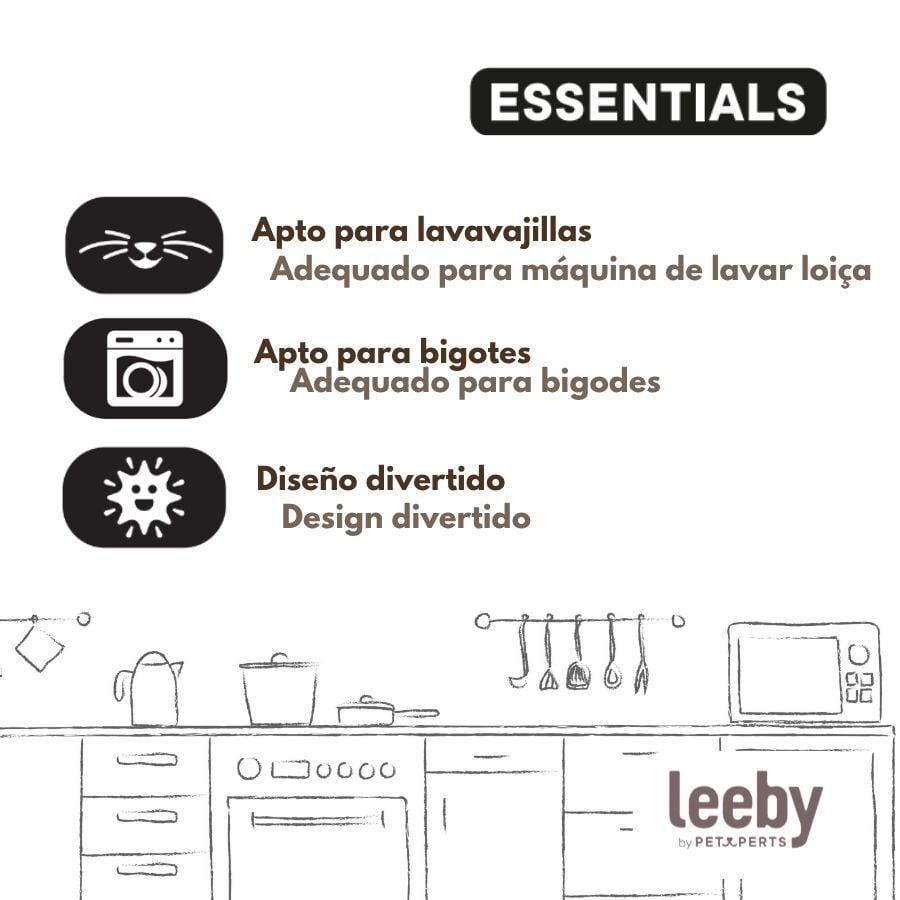 Leeby Comedero de Cer&aacute;mica Azul con Orejitas para gatos, , large indicador imagen numero 5