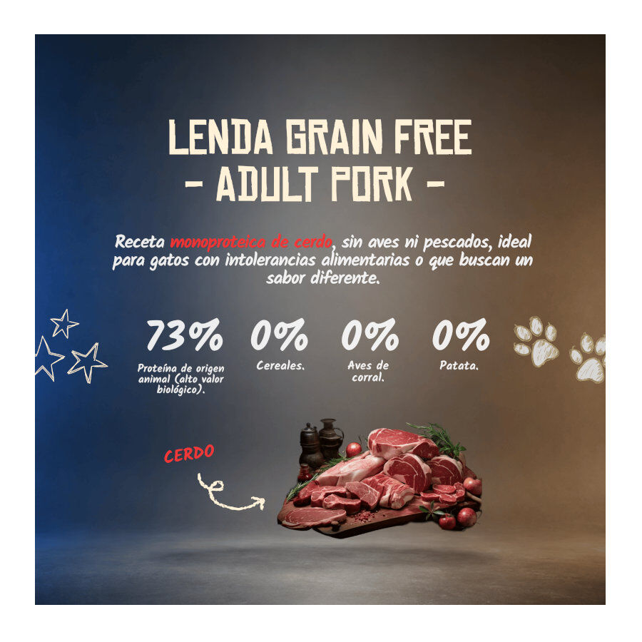 5 Kg Lenda Grain Free Cerdo pienso para gatos, , large Imagen numero 4