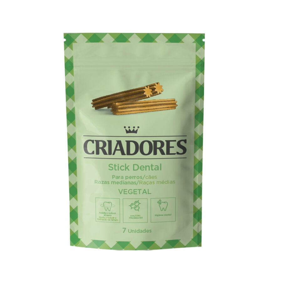 7 barritas Criadores Snacks Dentales Veggie para perros de raza mediana, , large Imagen numero 1