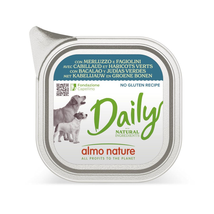 Almo Nature Daily Grain Free Bacalao y Jud&iacute;as Verdes tarrina para perros