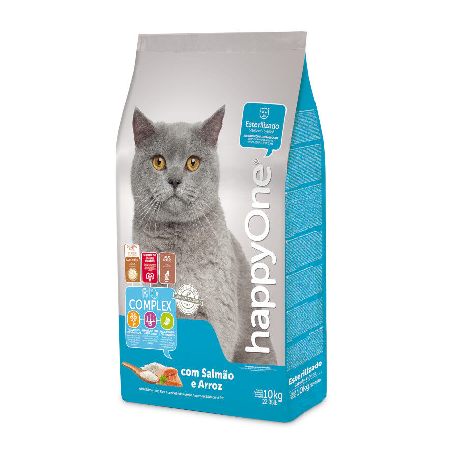 happyOne Adult Esterilizado Salm&oacute;n y Arroz pienso para gatos, , large Imagen numero 1