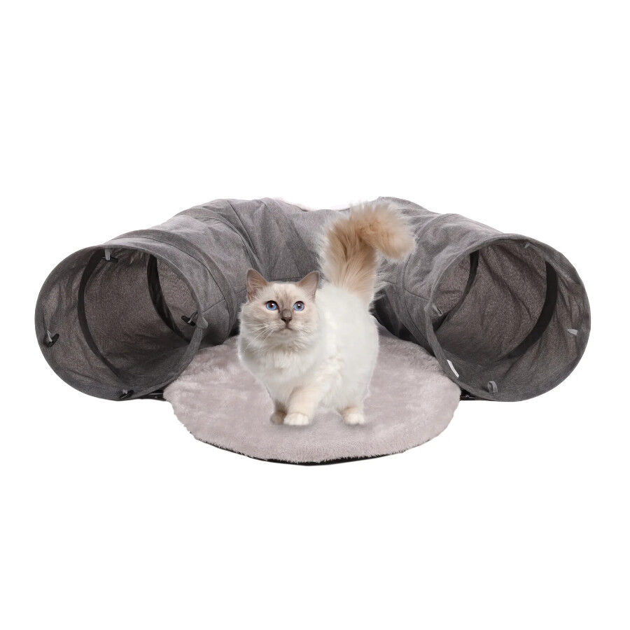 Flamingo Gotar T&uacute;nel con Coj&iacute;n Gris para gatos, , large indicador imagen numero 1