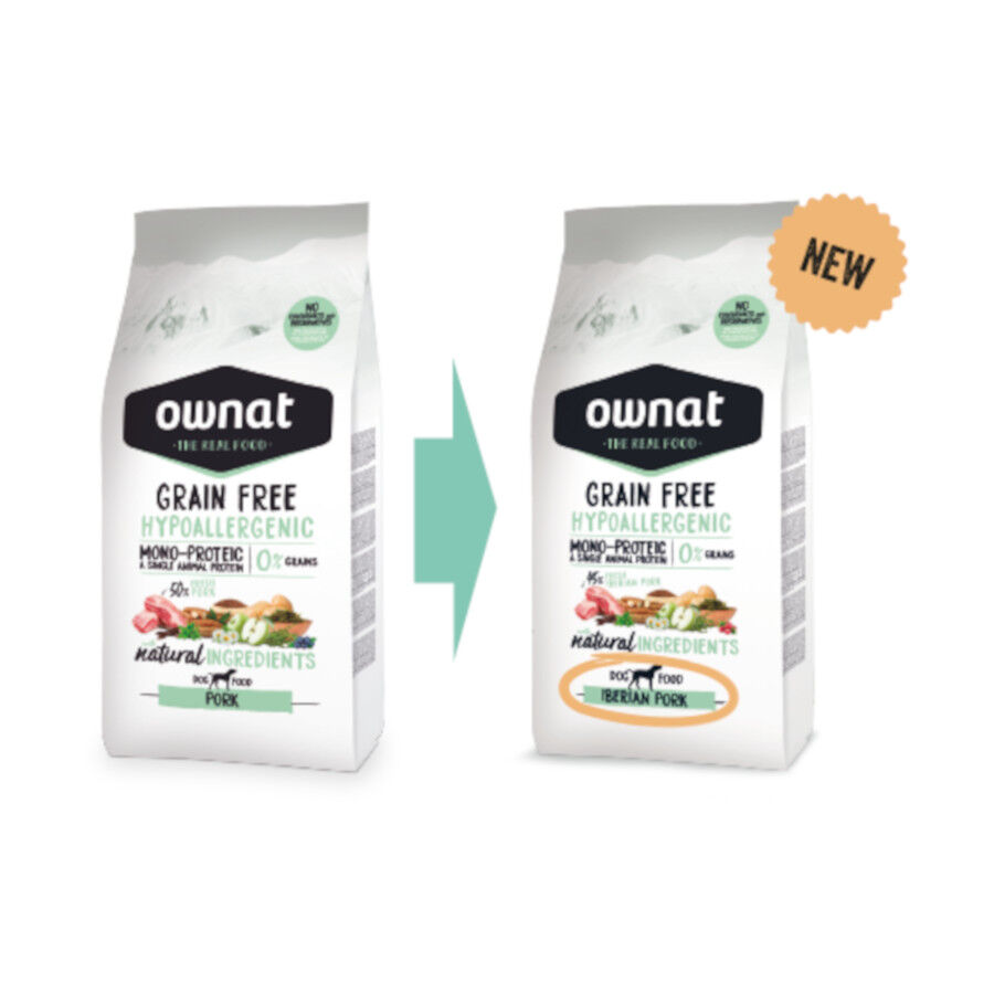 12 kg Ownat Grain Free Hypoallergenic Cerdo pienso para perros, , large indicador imagen numero 2