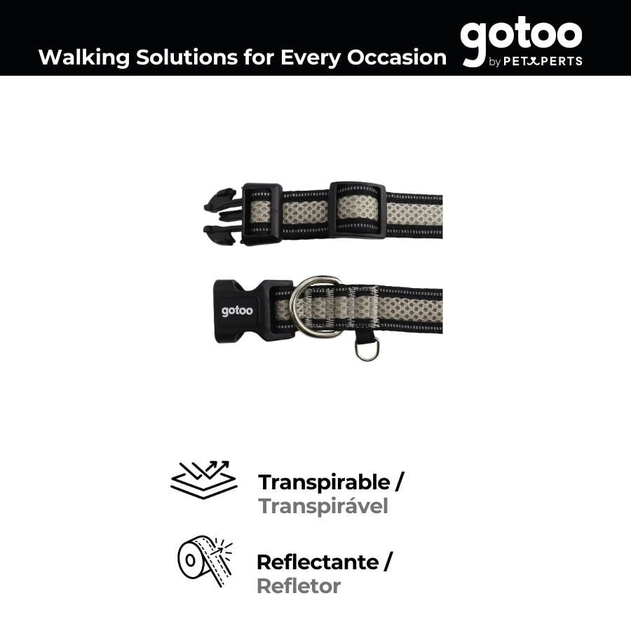 Gotoo Collar de malla transpirable gris para perros, , large indicador imagen numero 4