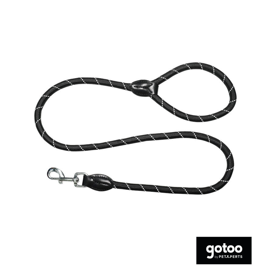 Gotoo Correa de cuerda reflectante negra para perros, , large indicador imagen numero 2